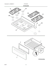05 - Top / Drawer parts for Frigidaire Range FFGF3054TBA from AppliancePartsPros.com