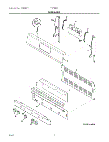 02 - Backguard parts for Frigidaire Range FFGF3054TWA from AppliancePartsPros.com