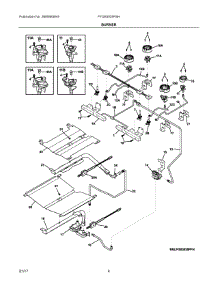 03 - Burner parts for Frigidaire Range FFGS3025PSH from AppliancePartsPros.com