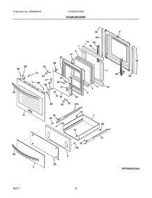 05 - Door / Drawer parts for Frigidaire Wall Oven FFGW2425QSB from AppliancePartsPros.com