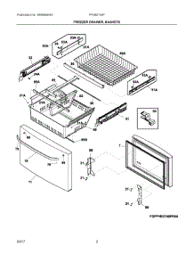 02 - Freezer Drawer, Baskets parts for Frigidaire Refrigerator FFHB2740PEDA from AppliancePartsPros.com