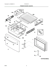 02 - Freezer Drawer, Baskets parts for Frigidaire Refrigerator FFHB2740PP8A from AppliancePartsPros.com