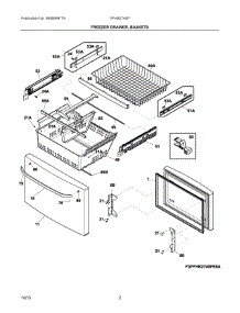 02 - Freezer Drawer, Baskets parts for Frigidaire Refrigerator FFHB2740PP9A from AppliancePartsPros.com
