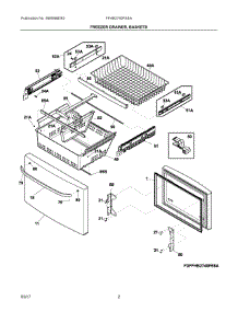 02 - Freezer Drawer, Baskets parts for Frigidaire Refrigerator FFHB2740PSEA from AppliancePartsPros.com