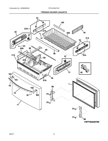 02 - Freezer Drawer, Baskets parts for Frigidaire Refrigerator FFHD2250TS0 from AppliancePartsPros.com
