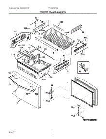 02 - Freezer Drawer, Baskets parts for Frigidaire Refrigerator FFHG2250TS0 from AppliancePartsPros.com