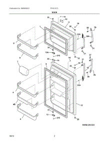 02 - Door parts for Frigidaire Refrigerator FFHI1817LBC from AppliancePartsPros.com