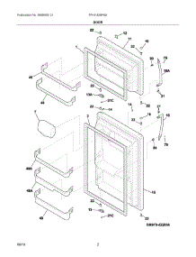 02 - Door parts for Frigidaire Refrigerator FFHI1826PS5 from AppliancePartsPros.com
