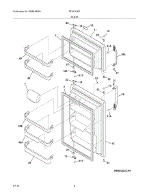03 - Doors parts for Frigidaire Refrigerator FFHI2126PW4 from AppliancePartsPros.com