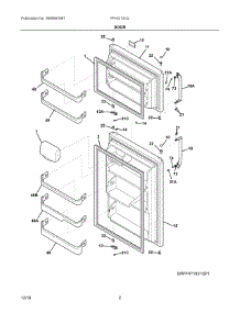 02 - Door parts for Frigidaire Refrigerator FFHI2131QE1 from AppliancePartsPros.com