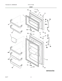 02 - Door parts for Frigidaire Refrigerator FFHI2131QS2 from AppliancePartsPros.com