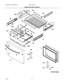 02 - Freezer Drawer, Baskets parts for Frigidaire Refrigerator FFHN2740PP2A from AppliancePartsPros.com