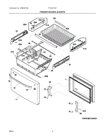 02 - Freezer Drawer, Baskets parts for Frigidaire Refrigerator FFHN2740PS2A from AppliancePartsPros.com
