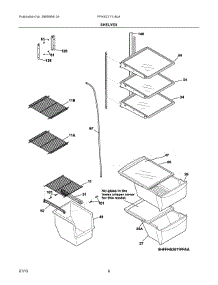 05 - Shelves parts for Frigidaire Refrigerator FFHS2311LBJA from AppliancePartsPros.com