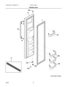 02 - Freezer Door parts for Frigidaire Refrigerator FFHS2311LBKA from AppliancePartsPros.com