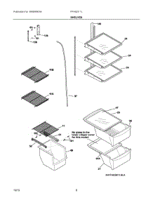 05 - Shelves parts for Frigidaire Refrigerator FFHS2311LBPA from AppliancePartsPros.com