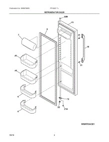 03 - Refrigerator Door parts for Frigidaire Refrigerator FFHS2311LBQA from AppliancePartsPros.com