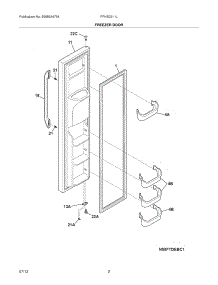 03 - Freezer Door parts for Frigidaire Refrigerator FFHS2311LWB from AppliancePartsPros.com