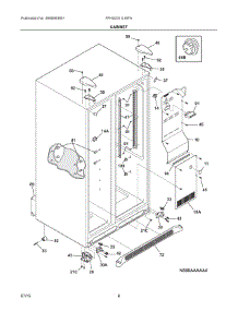 04 - Cabinet parts for Frigidaire Refrigerator FFHS2311LWFA from AppliancePartsPros.com