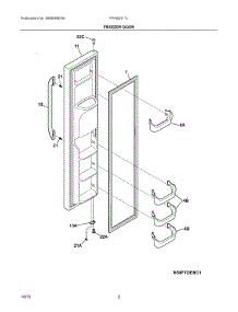 02 - Freezer Door parts for Frigidaire Refrigerator FFHS2311LWNA from AppliancePartsPros.com