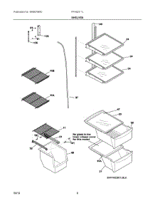 05 - Shelves parts for Frigidaire Refrigerator FFHS2311LWPA from AppliancePartsPros.com