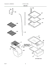 05 - Shelves parts for Frigidaire Refrigerator FFHS2311LWRA from AppliancePartsPros.com