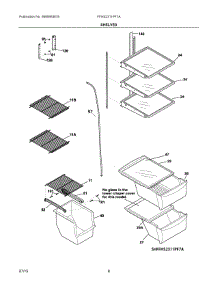 05 - Shelves parts for Frigidaire Refrigerator FFHS2311PF7A from AppliancePartsPros.com