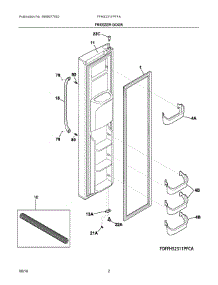 02 - Freezer Door parts for Frigidaire Refrigerator FFHS2311PFFA from AppliancePartsPros.com