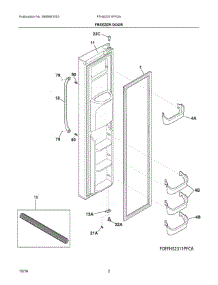 02 - Freezer Door parts for Frigidaire Refrigerator FFHS2311PFGA from AppliancePartsPros.com