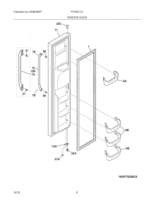 03 - Freezer Door parts for Frigidaire Refrigerator FFHS2313LMD from AppliancePartsPros.com
