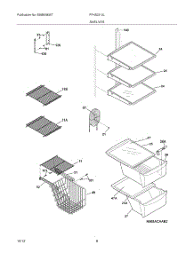09 - Shelves parts for Frigidaire Refrigerator FFHS2313LSD from AppliancePartsPros.com