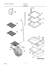 05 - Shelves parts for Frigidaire Refrigerator FFHS2322MBJA from AppliancePartsPros.com