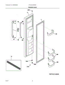 02 - Freezer Door parts for Frigidaire Refrigerator FFHS2322MBMA from AppliancePartsPros.com