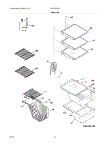 09 - Shelves parts for Frigidaire Refrigerator FFHS2322MS9 from AppliancePartsPros.com