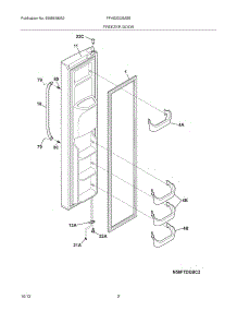 03 - Freezer Door parts for Frigidaire Refrigerator FFHS2322MSB from AppliancePartsPros.com