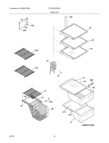 09 - Shelves parts for Frigidaire Refrigerator FFHS2322MWA from AppliancePartsPros.com