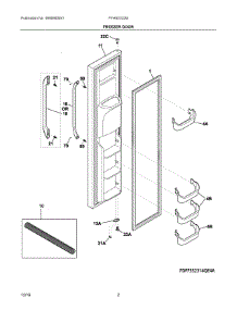 02 - Freezer Door parts for Frigidaire Refrigerator FFHS2322MWLA from AppliancePartsPros.com