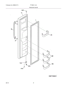 03 - Freezer Door parts for Frigidaire Refrigerator FFHS2611LBJ from AppliancePartsPros.com