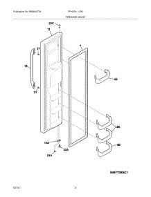 03 - Freezer Door parts for Frigidaire Refrigerator FFHS2611LBK from AppliancePartsPros.com