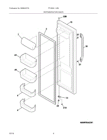 05 - Refrigerator Door parts for Frigidaire Refrigerator FFHS2611LBK from AppliancePartsPros.com