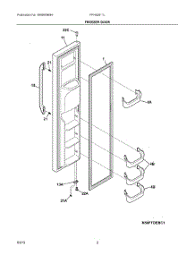 02 - Freezer Door parts for Frigidaire Refrigerator FFHS2611LBMA from AppliancePartsPros.com