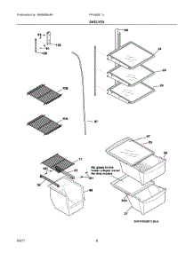 05 - Shelves parts for Frigidaire Refrigerator FFHS2611LBNA from AppliancePartsPros.com