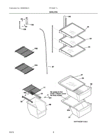 05 - Shelves parts for Frigidaire Refrigerator FFHS2611LBPA from AppliancePartsPros.com