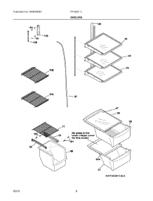 05 - Shelves parts for Frigidaire Refrigerator FFHS2611LWJA from AppliancePartsPros.com