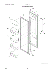 05 - Refrigerator Door parts for Frigidaire Refrigerator FFHS2611PF2 from AppliancePartsPros.com