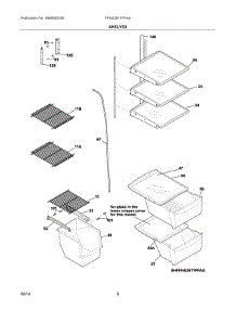 05 - Shelves parts for Frigidaire Refrigerator FFHS2611PFAA from AppliancePartsPros.com