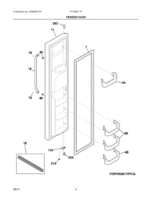 02 - Freezer Door parts for Frigidaire Refrigerator FFHS2611PFCA from AppliancePartsPros.com