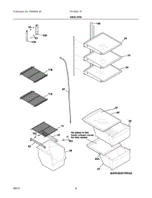 05 - Shelves parts for Frigidaire Refrigerator FFHS2611PFDA from AppliancePartsPros.com