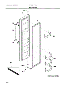 02 - Freezer Door parts for Frigidaire Refrigerator FFHS2611PFEA from AppliancePartsPros.com