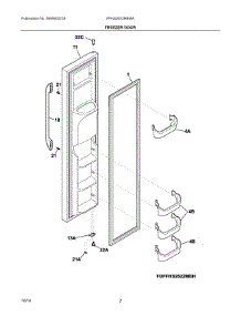 02 - Freezer Door parts for Frigidaire Refrigerator FFHS2622MBMA from AppliancePartsPros.com